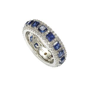Suzy Levian Sapphire Eternity Band Size 7